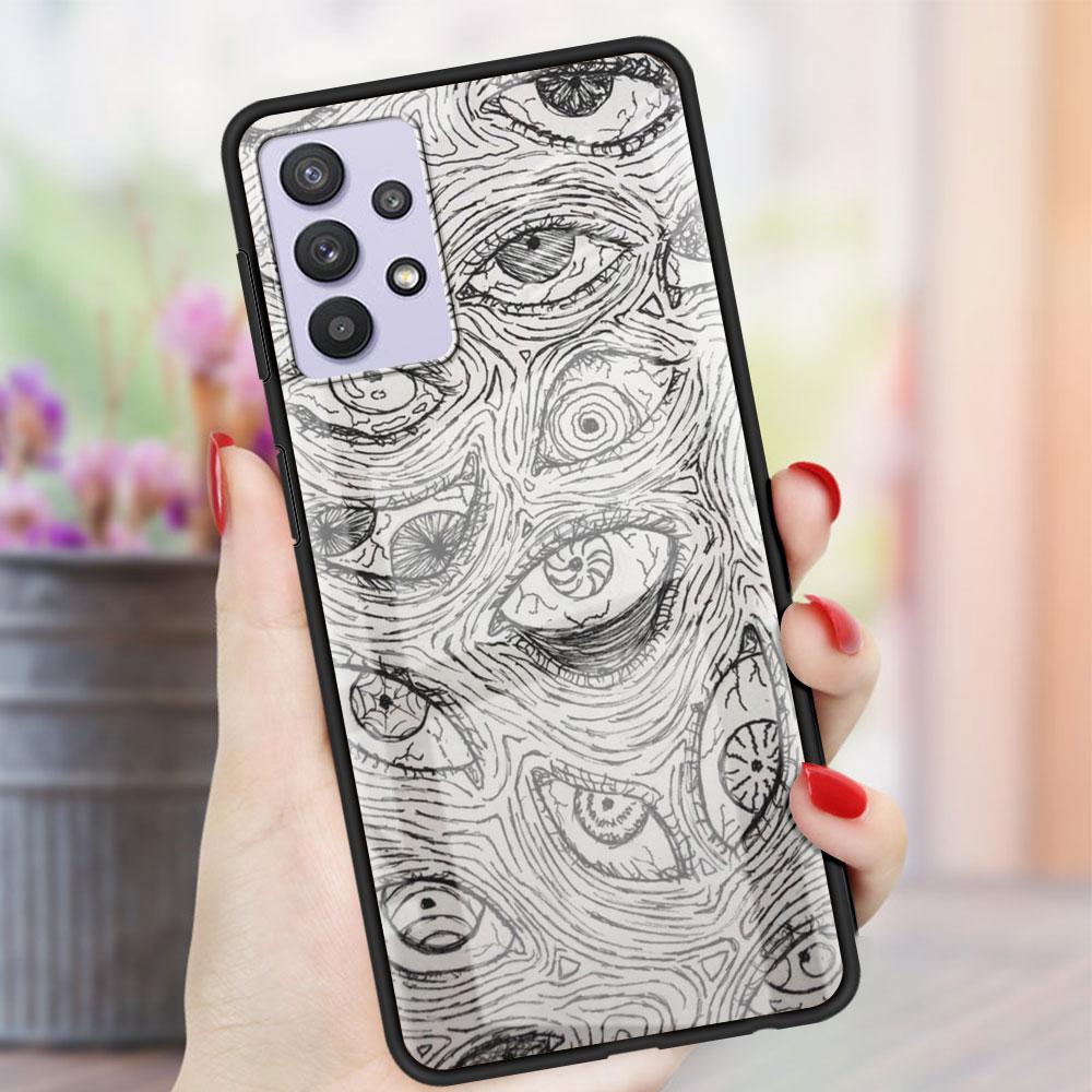 Стеклянный чехол со страшным лицом и глазами, смайликом для Samsung Galaxy A52 A71 A50 A51 A70 A21s A31 A72 A10 A12 A30 A22 5G, чехол для телефона