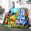 Custom Name Pooh Friends Adventure flannel Blanket for Super Soft Cute Comfort Blanket for Travel Bedding Couch Sofa Blanket