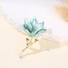 Magnolia Brooch Zinc Alloy Pin with Oil Dripping Process Decorative Pin T-Shirts Dresses Coats Badge Jewelry Accessory