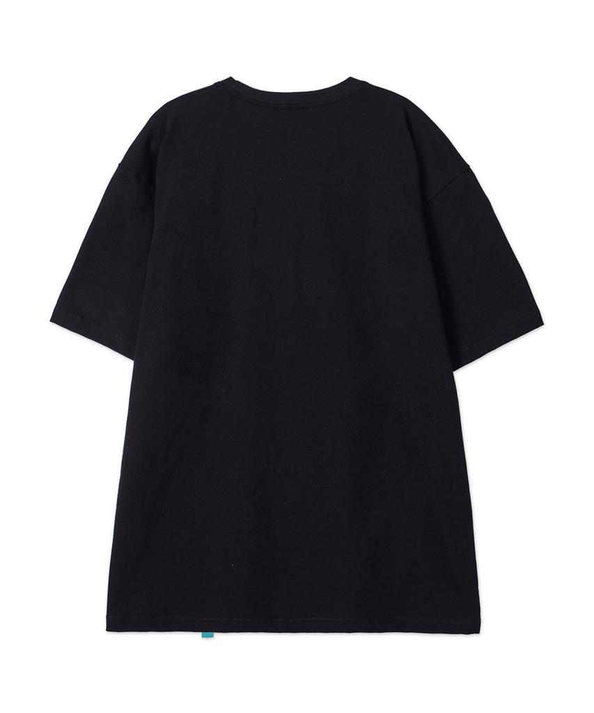 ASTRAL PROJECTION Cotton Loose Fit Short Sleeve T-Shirt_Black