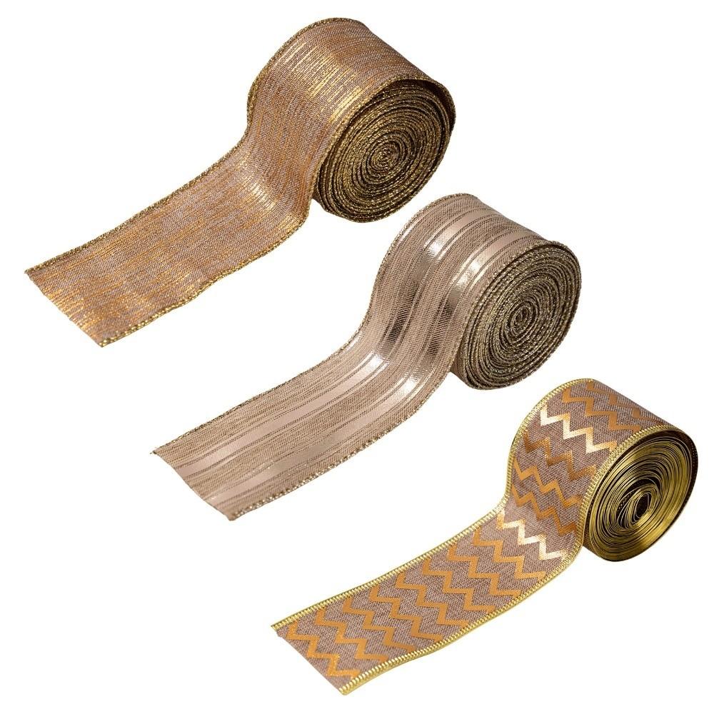 Wavy Binding Christmas Tree Decorations 1Roll 179.13in Metallic Wreath Ribbon Wreath Garland