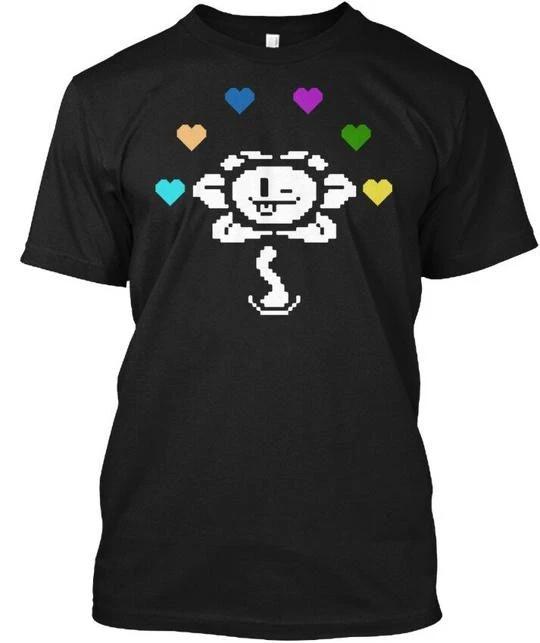 Undertale Flowey Сердца 100% Хлопок Футболка Мужская Футболки Топ Сделано в США Футболка Футболка Топ Унисекс