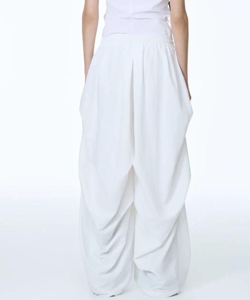 71TO96 Girdle Skirt Silhouette Pants (White)