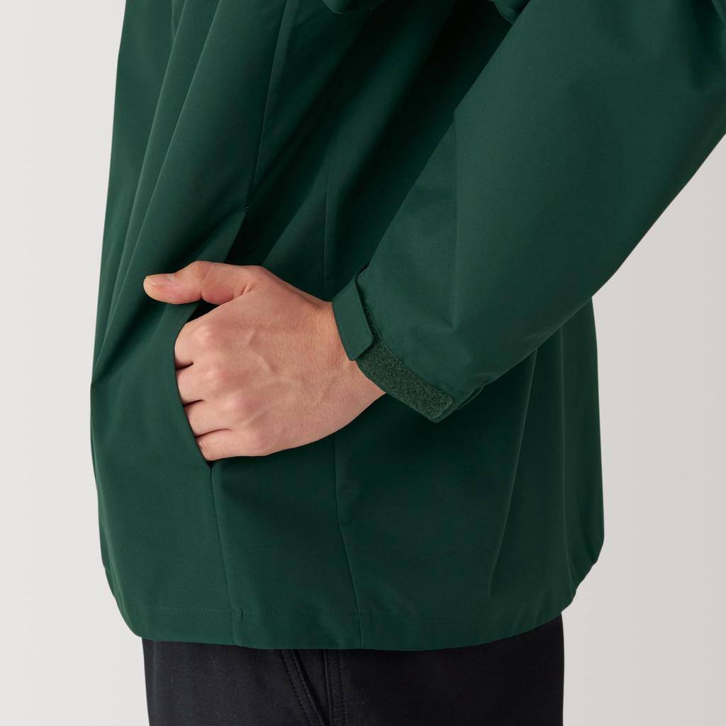 MUJI Водоотталкивающая куртка с капюшоном AD0TTA4A Темно-зеленый S Мужская Мужская Мужская