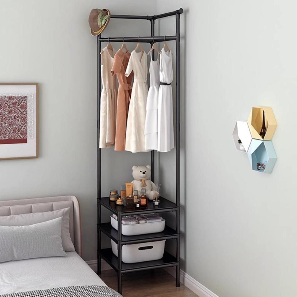 Multi-layer Coat Rack Floor Hanger Vertical Simple Vertical Clothes Hanger Corner Bedside Table Clothes Storage Cabinet Family