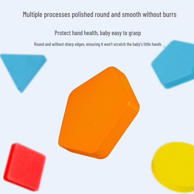 Montessori Geometric Shape Matching Puzzle - Wooden Cognitive Toy for Children Ages 2-3