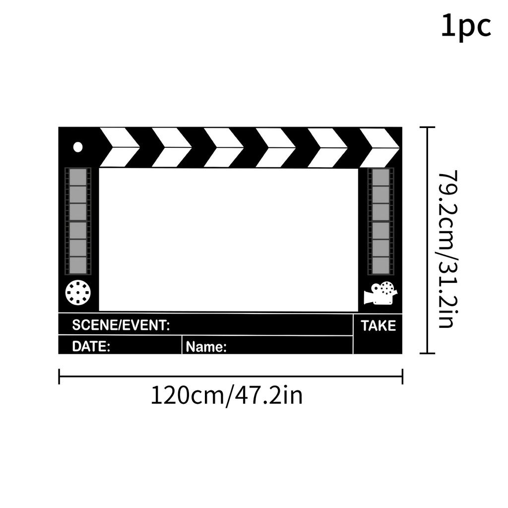 Large Polyester Movie Night Theme Photo Booth Props for Children 1st Birthday Wedding DIY Movie Theater Photo Frame Party Decor