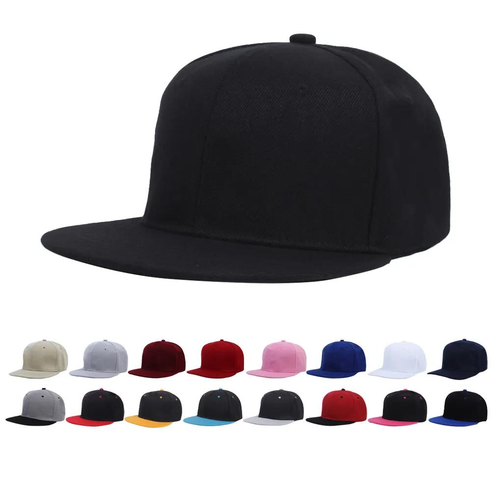 Кепка унисекс, акриловая однотонная шляпа Snapback, высококачественная бейсболка в стиле хип-хоп для взрослых для мужчин и женщин, бейсбольная кепка для отдыха на открытом воздухе, плоская кепка