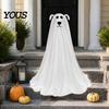 Светящаяся собака-призрак для прихожей, Хэллоуинское украшение, Работает от батареек, Самостоящая жутко-милая фигурка с пультом и гирляндой, Для входной двери,