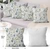 4Pcs White Flower Green Leaf Artistic Printed Pillow Cover Polyester Cushion Case 2D Flat Printing Pillowcase Home Decor Elegant