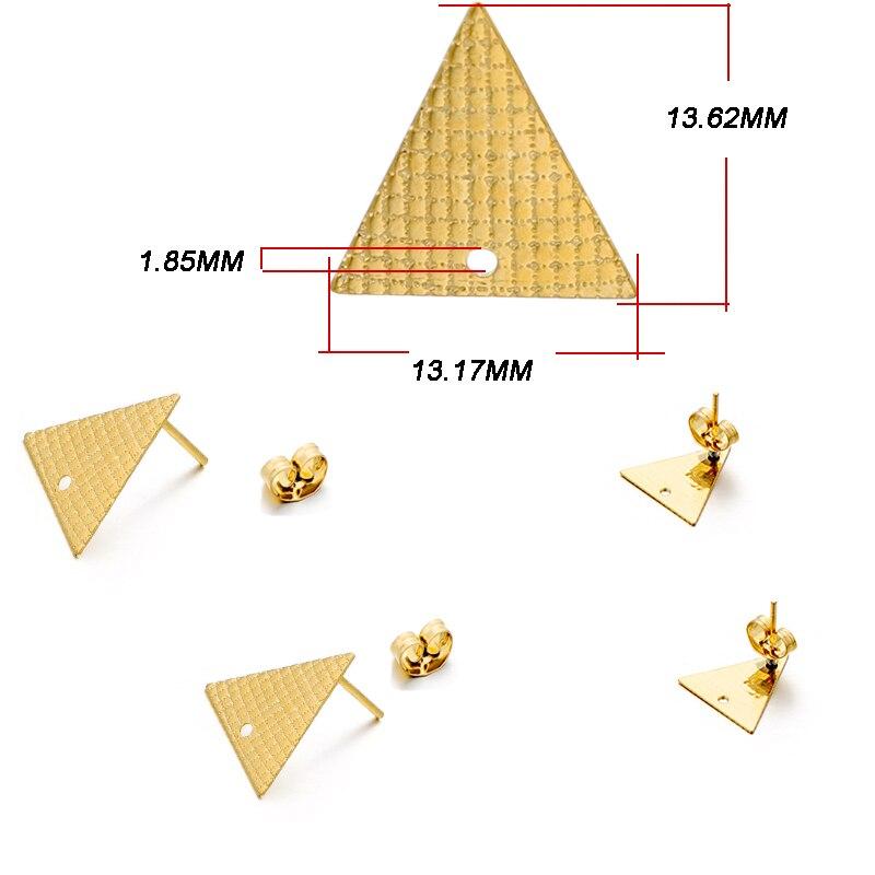 10 шт., геометрические круглые серьги-гвоздики из нержавеющей стали, серьги-гвоздики золотого цвета с цветком, базовый разъем для DIY, аксессуары для изготовления ювелирных изделий
