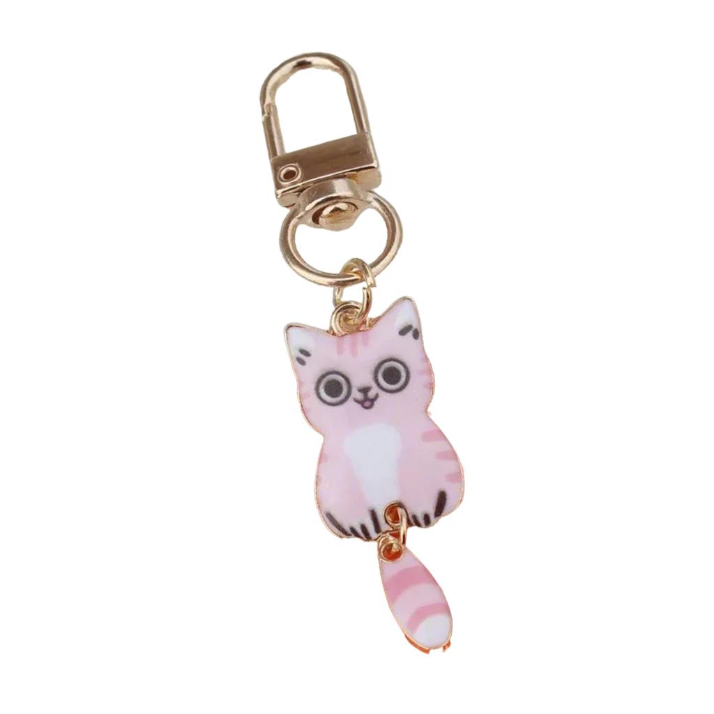 Stylish Alloy Cat Keychain With Durable Metal Pendant Printed Cat Keychain For Backpack Zipper Or Gift Giving
