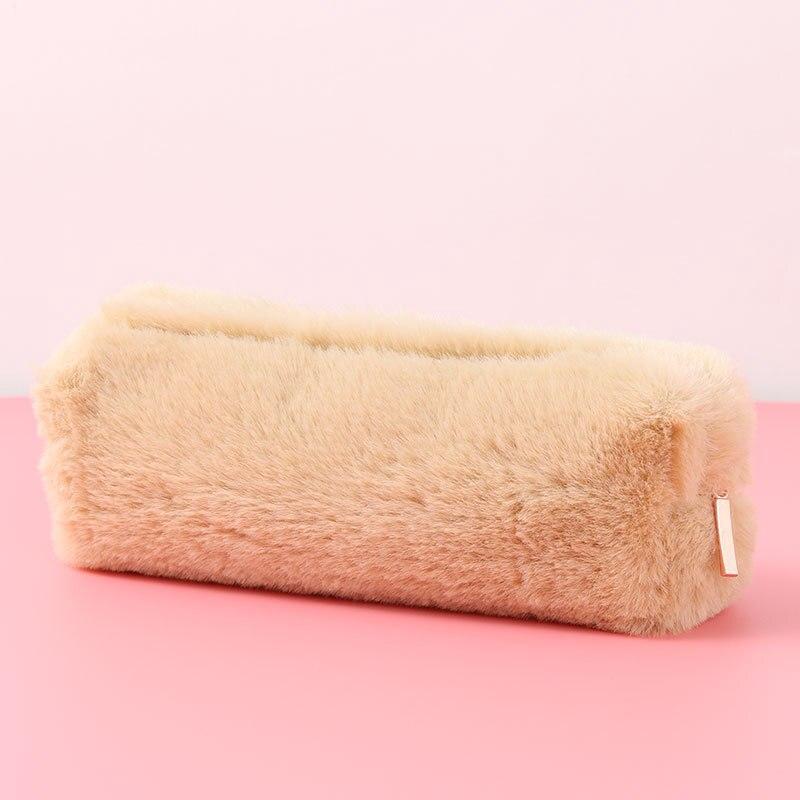 Kawaii Plush Pencil Case Cute Pen Box Large Capacity for Girls Storage Bag Student School Office Supplies Stationery