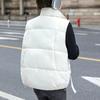 Осенне-зимние куртки без рукавов для женщин, верхняя одежда больших размеров, модное свободное толстое теплое пальто с воротником-стойкой, женский жилет