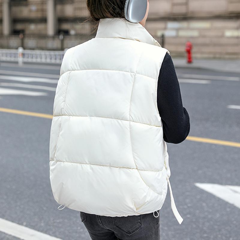 Осенне-зимние куртки без рукавов для женщин, верхняя одежда больших размеров, модное свободное толстое теплое пальто с воротником-стойкой, женский жилет