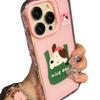 For Apple Mobile Phone Protective Cover Half Case Four-corner Lanyard Girls Fashion Three-dimensional Funny Cartoon Cute Mobile Phone Case