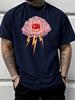 Unisex Summer Crew Neck Short Sleeve T Shirt Cloud Eye Lightning Print Casual Loose Streetwear Fashion Daily Male Tops Outfit