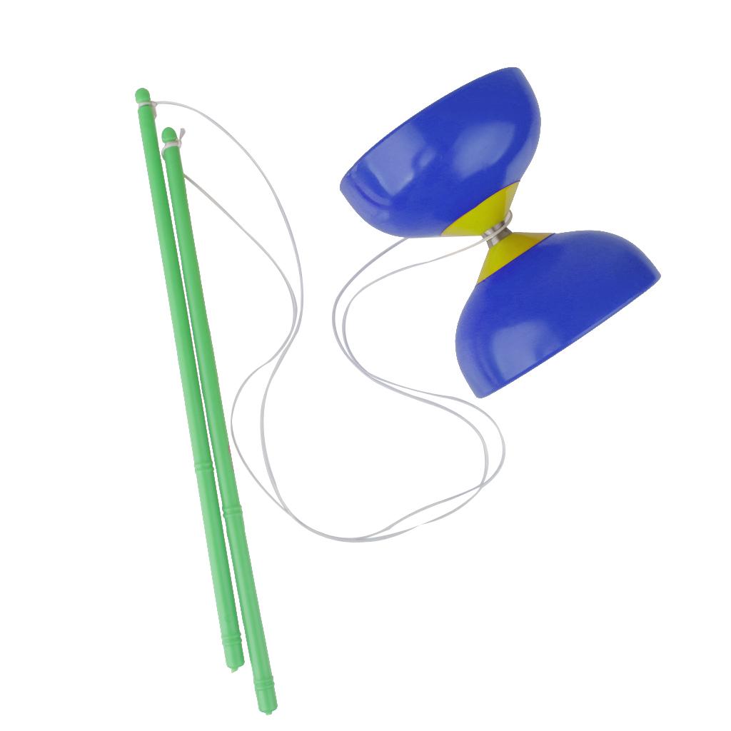Blue Professional Diabolo With Handsticks Juggling Toy Set