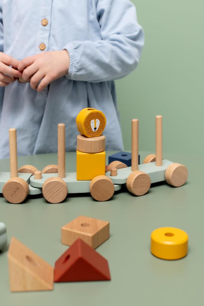 Trixie Деревянный поезд Деревянная игрушка Новорожденный ребенок Животное Деревянный поезд с животными