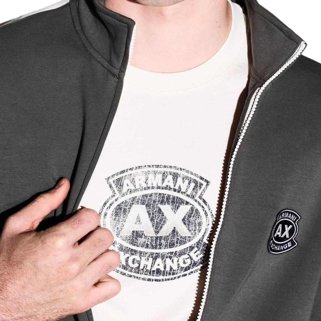 Armani Exchange Мужская футболка с круглым вырезом, пуловер, короткий рукав, с буквой, белая XM002776-AF10356-U1074