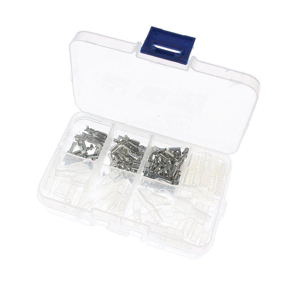 120 шт. комплект для обжима проводов с пружинными клеммами - обжимные клеммы электрические клеммные концы 2,8 мм 4,8 мм 6,3 мм клеммные соединители