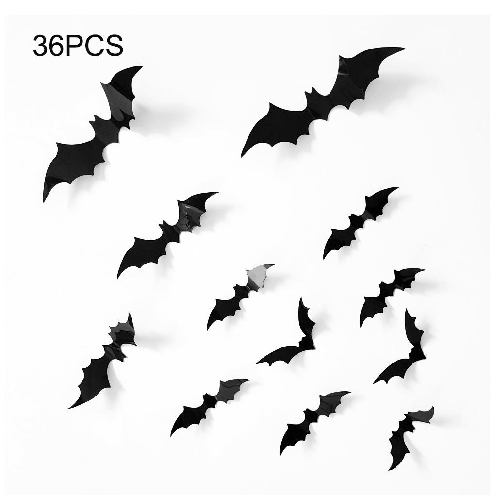 Упаковка из 36 наклеек на стену на Хэллоуин ПВХ трехмерные украшения сцены съемные декоративные постеры бумага домашний декор