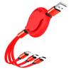 3-в-1 Выдвижной USB-кабель Быстрая зарядка и Синхронизация данных Шнур для iPhone Samsung Huawei Xiaomi Многопортовый Зарядный кабель