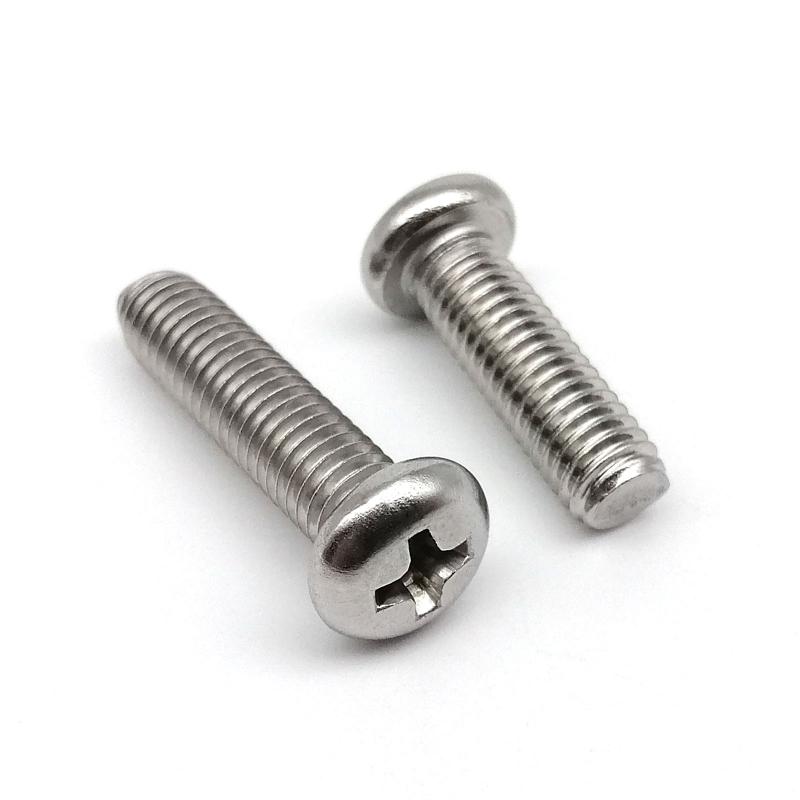 100шт M1-M2.5 304 Нержавеющая сталь Крестообразный круглый винт с цилиндрической головкой и крестообразным шлицем Длина болта 3-16 мм
