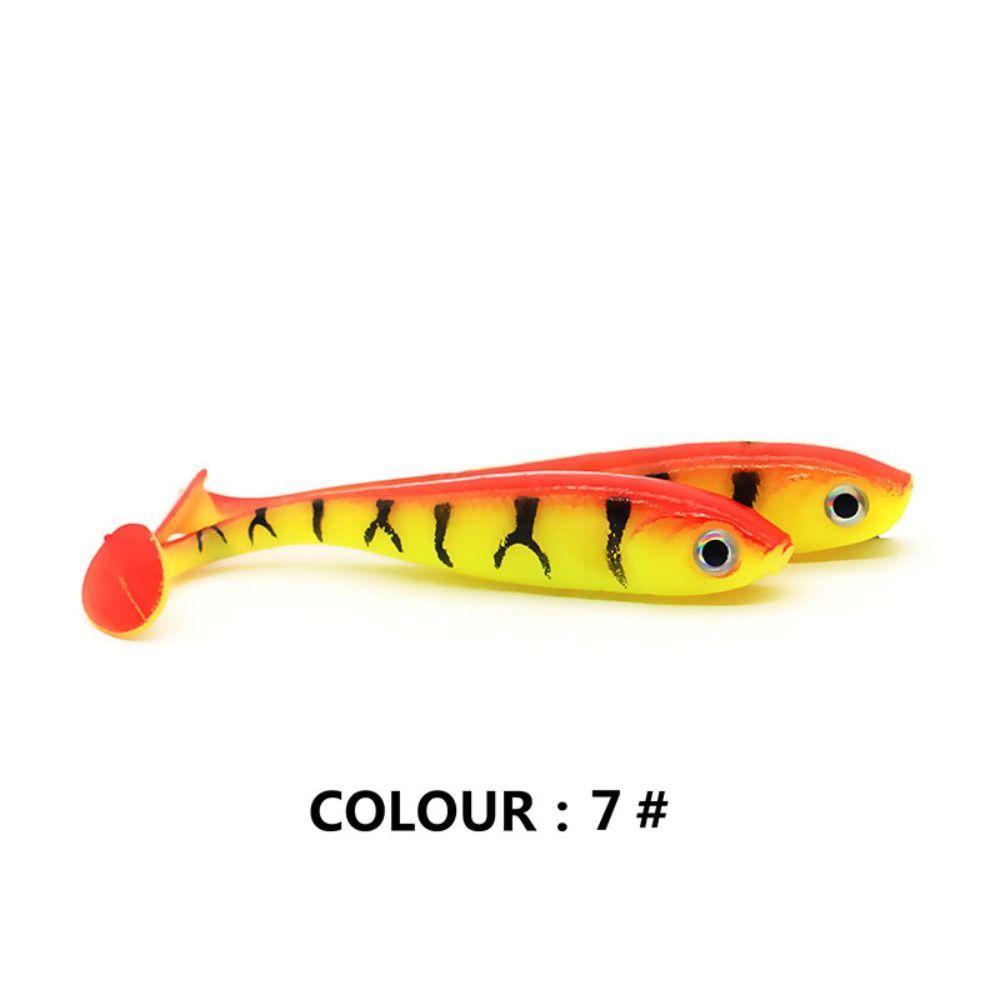 5PCS Silicone T-tail Soft Bait Artificial Biomimetic Fish Bait Swimbait Paddle Tail Swimbaits  Pike