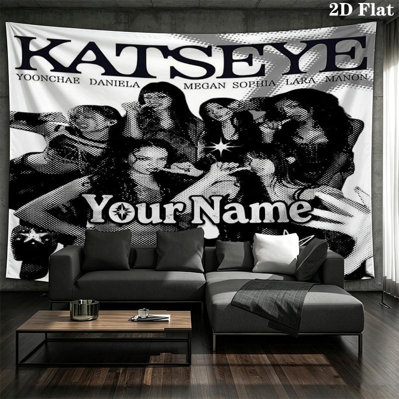 Cosmic Name Emblem Custom Name Wall Tapestry Aesthetic Wall Hanging Printed Fabric Blanket Decorative Tapestries For Bedroom Living Room Home Decor