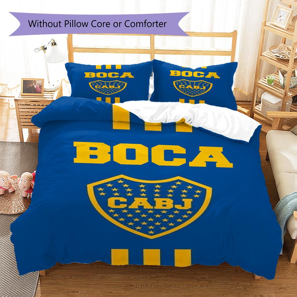 Boca Juniors Pattern Bedding Set Quilt Cover Pillowcase Home Decor Gift (1 * duvet cover + 2 * pillowcase, without core)