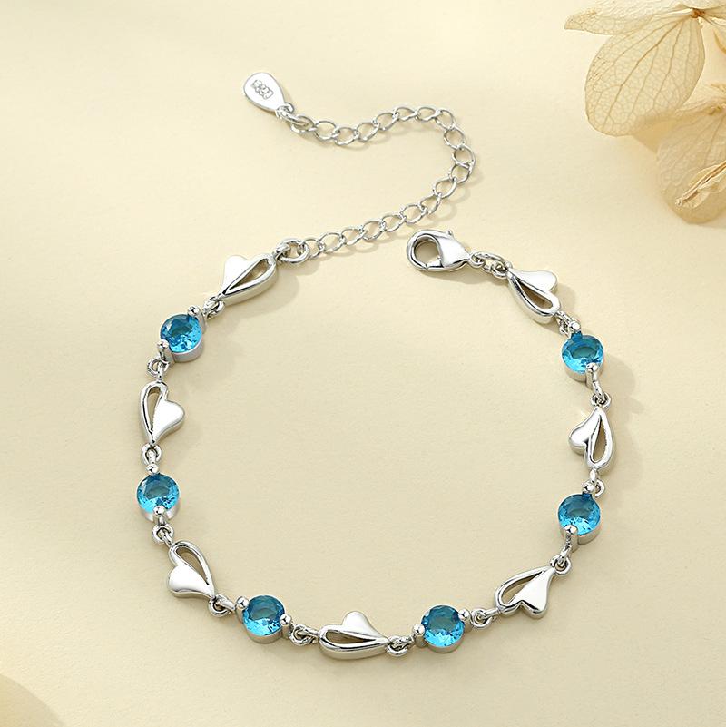 Sparking Double Layer Bracelets for Women Girls Vintage 925 Sterling Copper Small Beads Chain Bracelet Daily Wear Zircon Gifts
