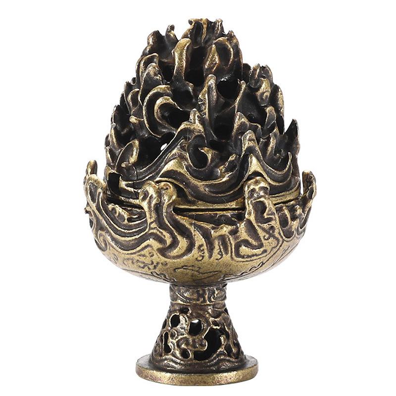 Retro Alloy Censer Burner Mini Ornaments Chinese Ancient Censer Tea Desk Decor