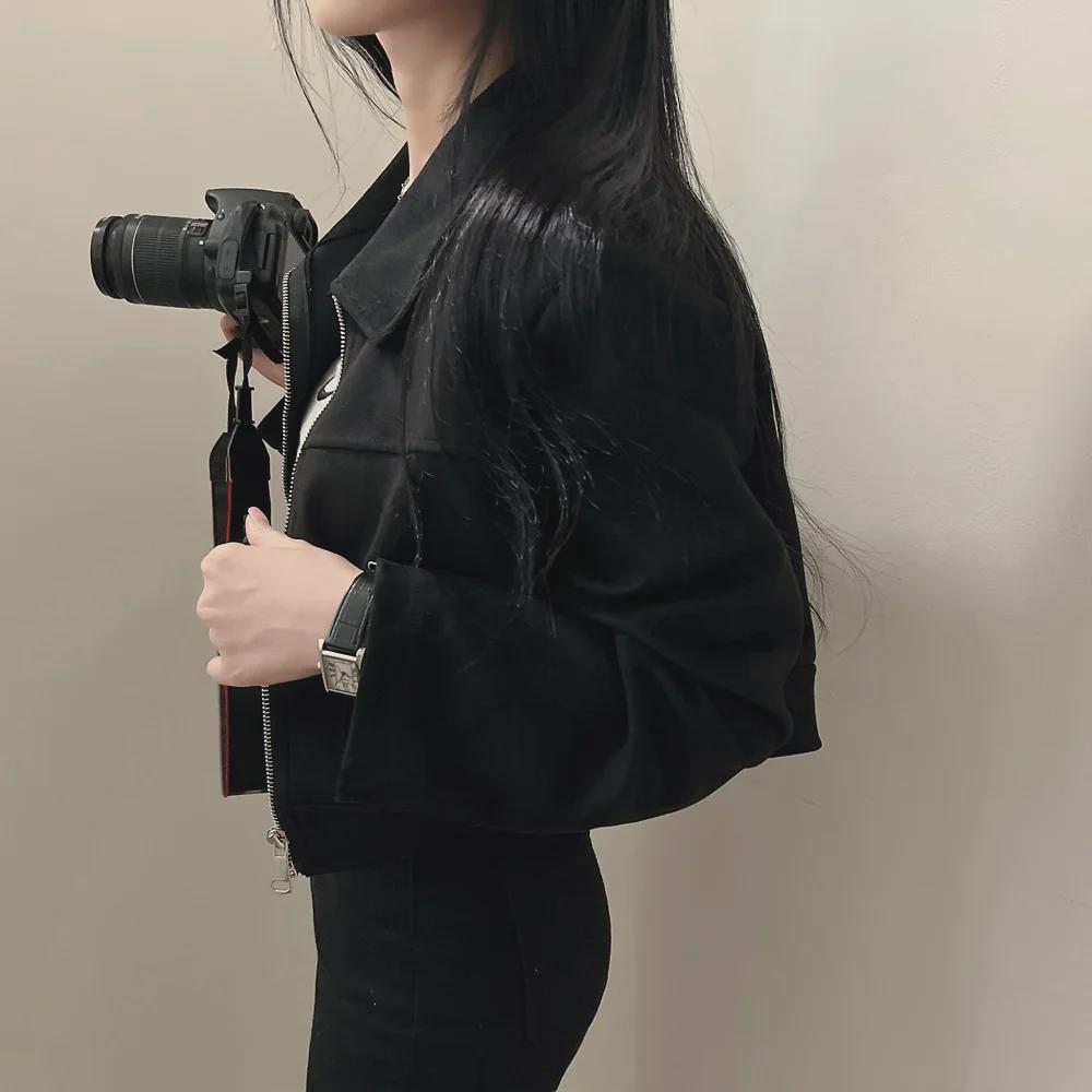 Корейский шикарный осенний ретро замшевый тонкий пиджак с застежкой-молнией и лацканами для женщин