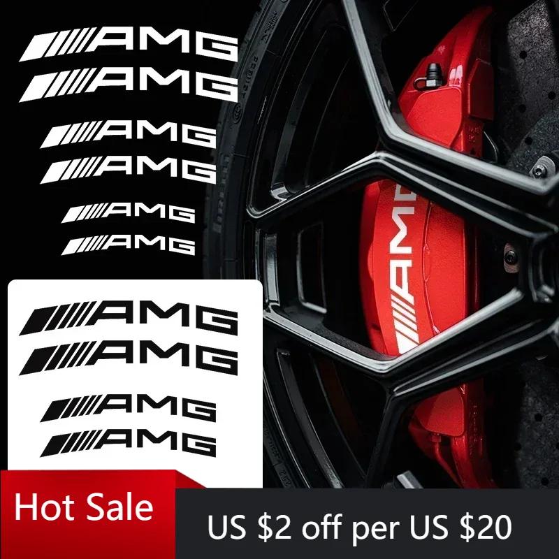 Горячие 6 шт. Авто Стайлинг Авто Тормозной Суппорт Наклейки Для AMG Mercedes Benz W204 W124 W201 W202 W212 W220 W205 GLA CLA Автомобильные Go