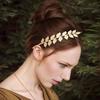 Женская повязка на голову Сверкающий дизайн листьев Золотая повязка Наряжать девочку Обруч для волос Легкий Праздничный аксессуар для волос