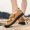 Кожаные мужские повседневные летние туфли Классические пляжные роскошные сандалии для отдыха на природе Мужские повседневные туфли с открытыми носками Дышащие универсальные сандалии