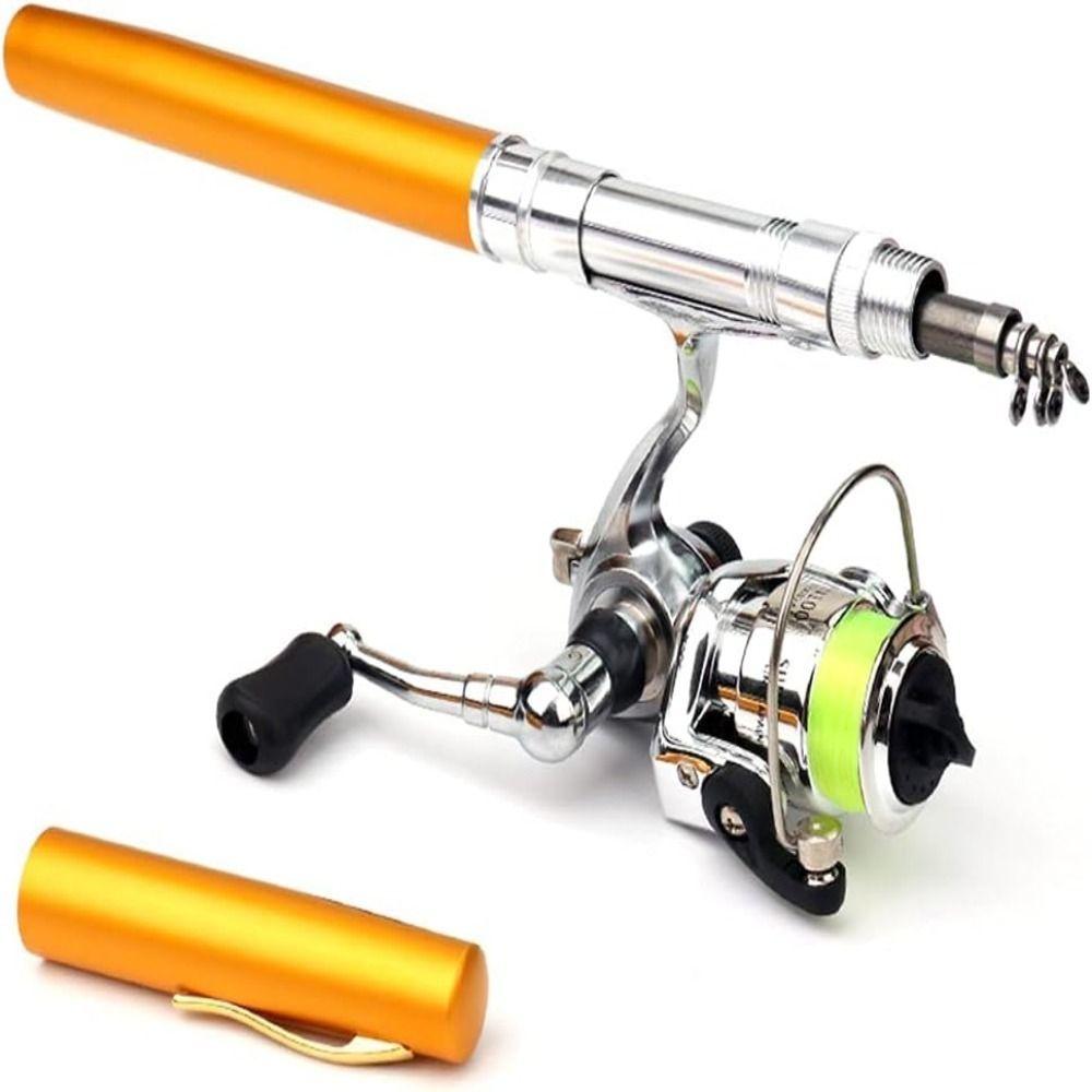 Mini Fishing Rod Reel Combo Pen Style Fishing Rod Kit Spinning Reel Combo Kit for New Anglers