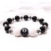 Billiard Black Ball 8 Beads Bracelet Men Women Handmade Cross Lucky Elastic Bracelet Male Hip Hop Jewelry Accessories