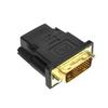 High Speeds HDTV To DVI Connector Male To Female Gold-coated Contacts 24+1 Pin Configuration 1080p Signal Transmission