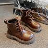 Children's Boots for Girls Toddlers Causal Leather Boots Fashion Round-toe Thick Bottom Kids Solid Color Ankle Boots Versatile