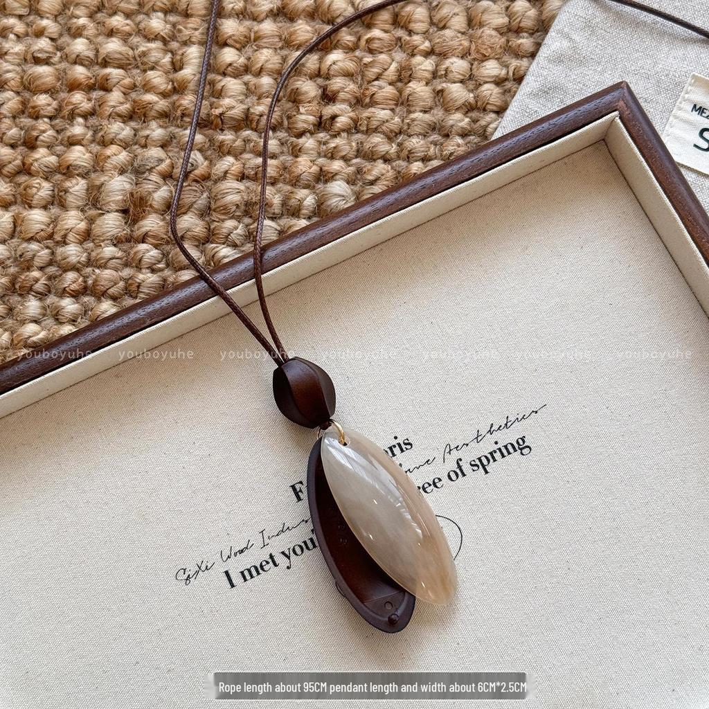 Китайская эстетика, ретро, омбре, длинное ожерелье для женщин - 2025, высококлассная цепочка для свитера, уникальный нишевый дизайн