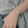 Pure Silver S925 Silver Bracelet Bracelet for Women Simple Personality Style Retro Round Interlocking Bracelet for Women