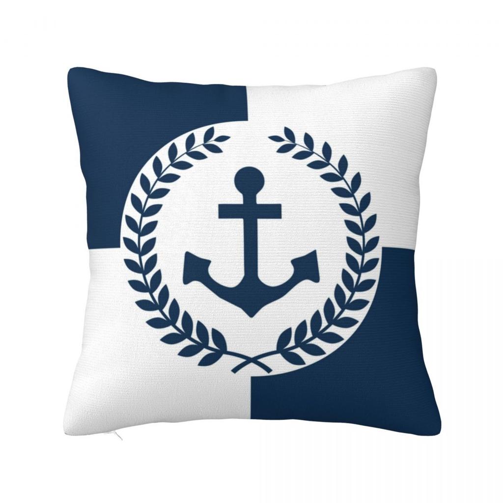 Nautical Red Navy Anchor Square Pillow Cases Cushion Covers Awesome Zippered Decorative Pillowcase for Sofa 45*45cm
