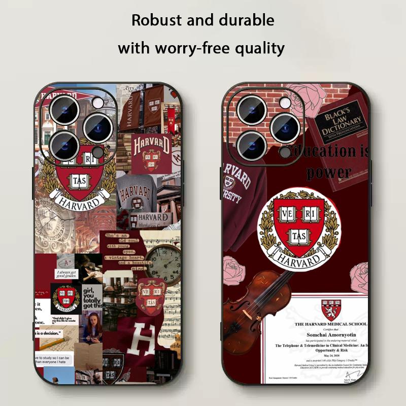 H-har-vardes логотип модный узор ин Чехол для телефона Для iPhone 17 16 e 15 14 13 12 Plus Mini Pro Max Мягкий черный Ударопрочный чехол