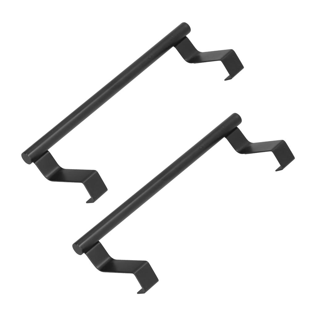 2Pcs Towel Rack Black Hangable Punch Free Nail Free Cabinet Door Towel Rack for Home Hotel23CM