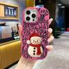 Phone Case: 2D flat design suitable for iPhone 18 17 16 15 14 13 Pro protective case, couple style, crochet snowman, Christmas and Halloween gift