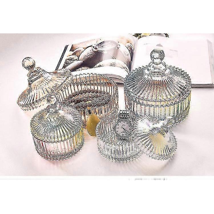 Vintage Colored Glass Jars And Lids Transparent Storage Tanks Home Kitchen Desk Decor,candy Jars Fresh Cans