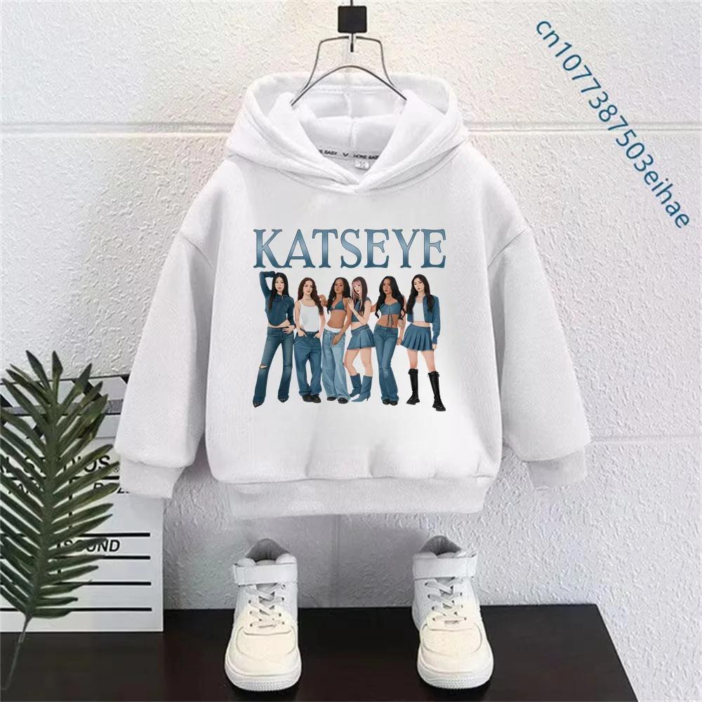 Kpop KATSEYE Hoodies Sweatshirt Kids Clothes Boy Girls Casual Hooded Pullover Casual Tops Fashion Outfits Children's Clothing