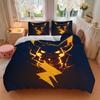 3pcs bedding set Pikachu Electric Includes 1 Comforter + 2 Pillowcases, Without Pillow Inserts, Soft Comfortable,a0910258